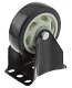 Полиуретановое черное колесо 100 мм (неповоротная площадка, полипропиленовый обод, двойной шарикоподшипник) - 350100F