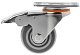 Аппаратное колесо из термопласт. резина75 мм (поворотная площадка, тормоз, серое, полипропиленовый обод, дв. шарикоподшипник) - 34075Sb