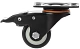 Полиуретановое черное колесо 65 мм (поворотная площадка, тормоз, полипропиленовый обод, двойной шарикоподшипник) - 35065Sb