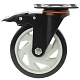Полиуретановое черное колесо 125 мм (поворотное.площадка, тормоз, полипропиленовый обод, двойной шарикоподшипник) - 350125Sb