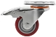 Полиуретановое аппаратное колесо 75 мм (поворотная площадка, тормоз, полипропиленовый обод, двойной шарикоподшипник) - 31075Sb
